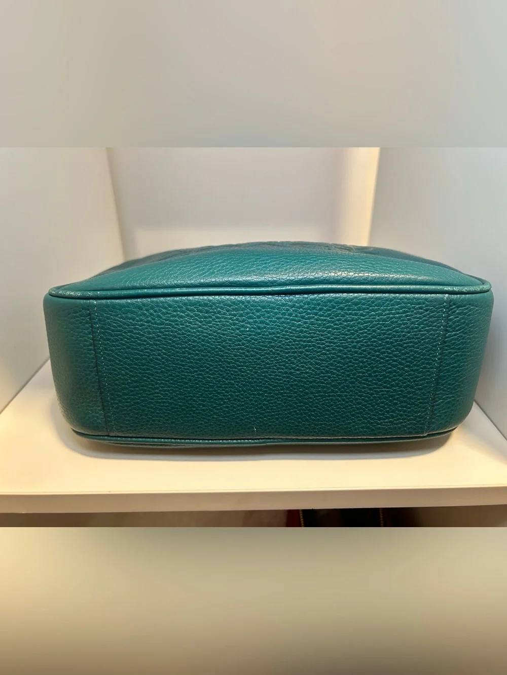 Coach Teal Jes Pebbled Leather Camera Crossbody Bag